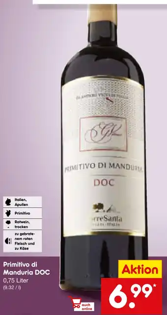 Netto Marken-Discount Terresanta primitivo di manduria doc Angebot