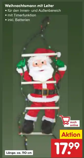 Netto Marken-Discount Weihnachtsmann mit leiter Angebot