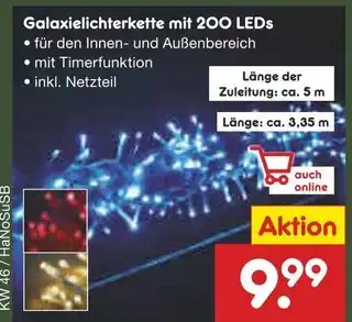 Netto Marken-Discount Galaxielichterkette mit 200 leds Angebot