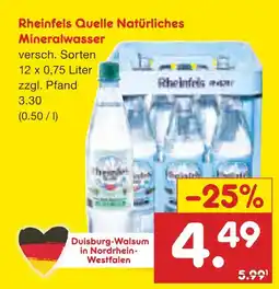 Netto Marken-Discount Rheinfels quelle natürliches mineralwasser Angebot
