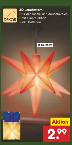 Netto Marken-Discount 3d leuchtstern Angebot