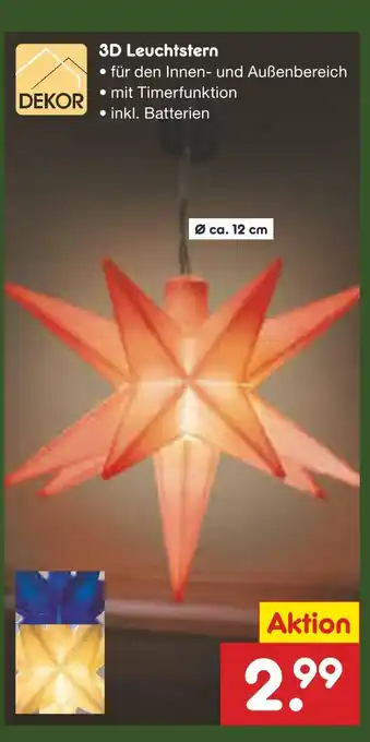 Netto Marken-Discount 3d leuchtstern Angebot