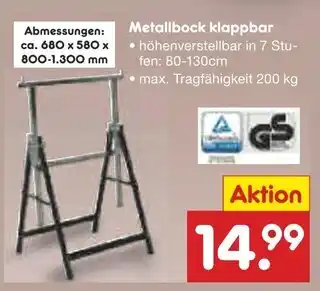Netto Marken-Discount Metallbock klappbar Angebot