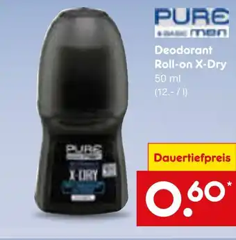 Netto Marken-Discount Pure basic men deodorant roll-on x-dry Angebot