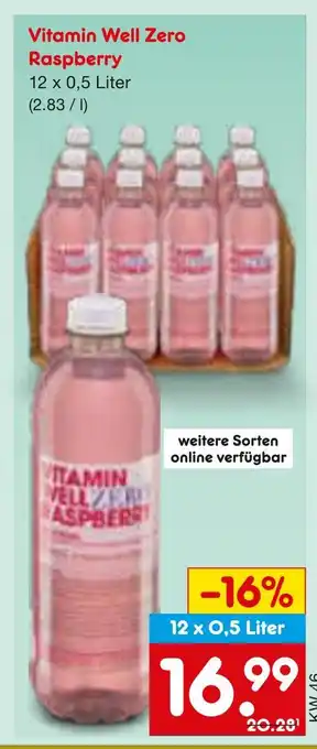 Netto Marken-Discount Vitamin well zero raspberry Angebot