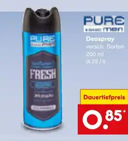 Netto Marken-Discount Pure & basic men deospray Angebot