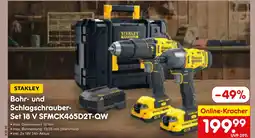 Netto Marken-Discount Stanley bohr- und schlagschrauber-set 18 v sfmck465d2t-qw Angebot