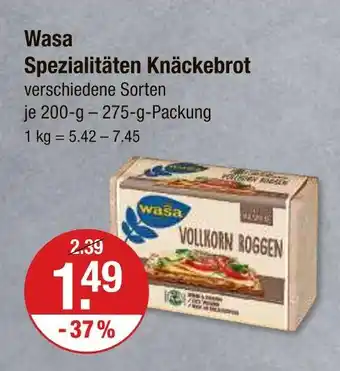 V Markt Wasa spezialitäten knäckebrot Angebot