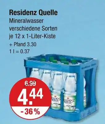 V Markt Residenz quelle mineralwasser Angebot
