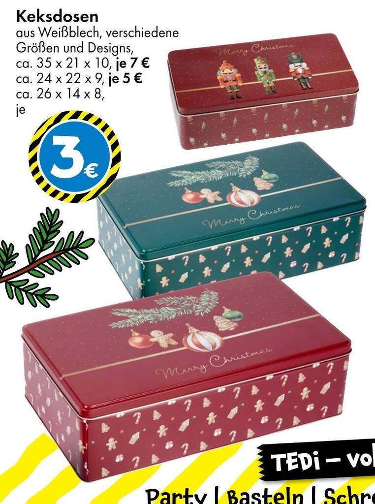 Keksdose 35 x 21 x 10 Angebot bei TEDi