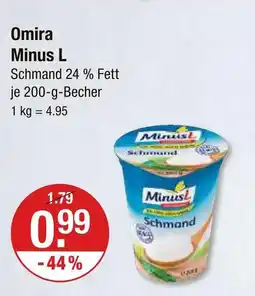 V Markt Minus l schmand 24 % fett Angebot
