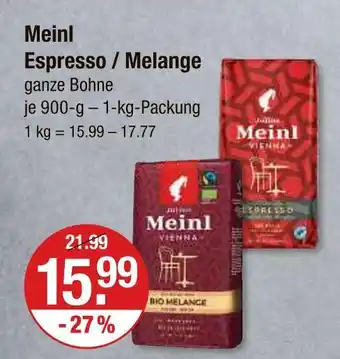 V Markt Meinl espresso Angebot