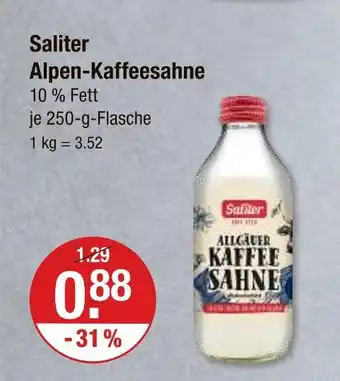 V Markt Saliter alpen-kaffeesahne Angebot