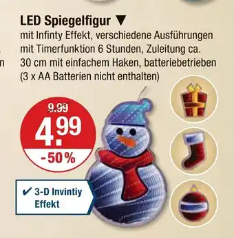 V Markt Led spiegelfigur schneemann Angebot