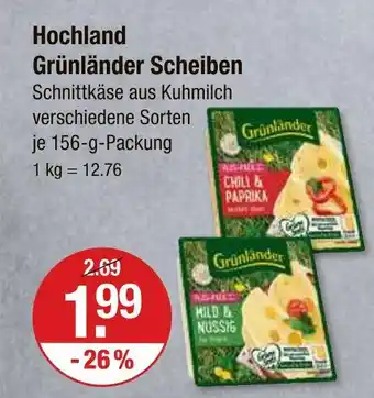 V Markt Hochland grünländer scheiben chili & paprika Angebot