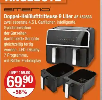V Markt Emerio doppel-heißluftfritteuse 9 liter Angebot