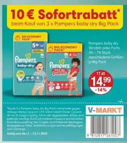 V Markt Pampers baby-dry big pack Angebot