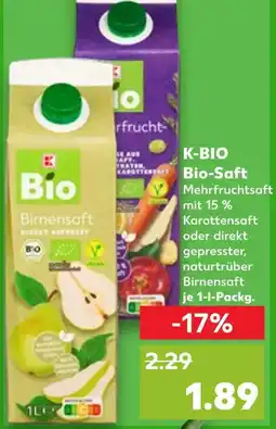 Kaufland K-bio bio-saft mehrfruchtsaft mit 15 % karottensaft Angebot