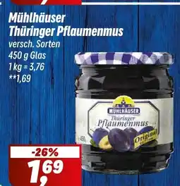 Simmel Mühlhäuser Thüringer Pflaumenmus Angebot