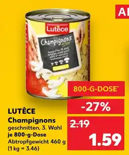 Kaufland Lutèce champignons geschnitten, 3. wahl Angebot