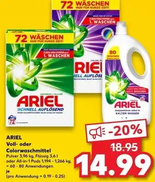Kaufland Ariel vollwaschmittel pulver Angebot