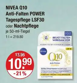 V Markt Nivea q10 anti-falten power tagespflege lsf30 Angebot