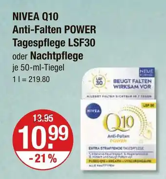 V Markt Nivea q10 anti-falten power tagespflege lsf30 Angebot