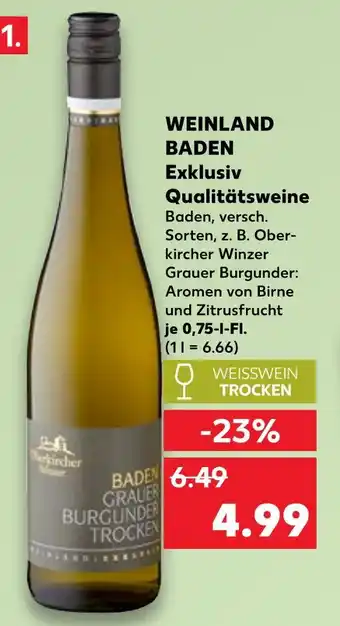 Kaufland Oberkircher winzer grauer burgunder trocken Angebot