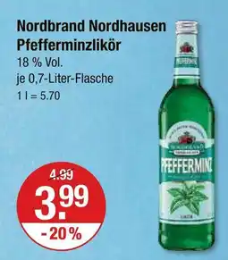 V Markt Nordbrand nordhausen pfefferminzlikör Angebot