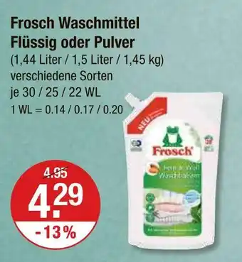 V Markt Frosch waschmittel flüssig Angebot