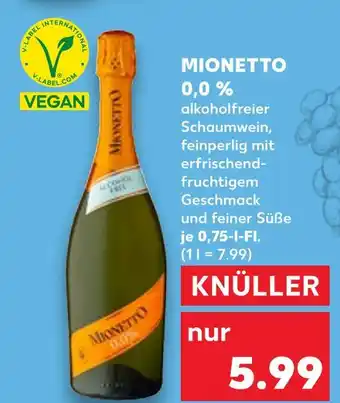Kaufland Mionetto 0,0 % alkoholfreier schaumwein Angebot