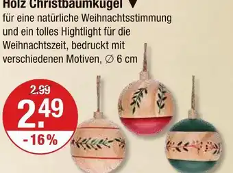 V Markt Holz christbaumkugel Angebot