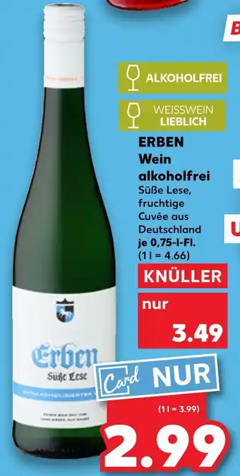 Kaufland Erben wein alkoholfrei süße lese Angebot
