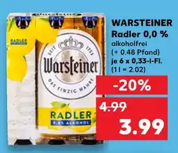 Kaufland Warsteiner radler 0,0 % alkoholfrei Angebot