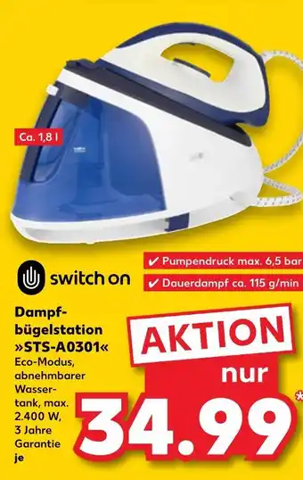 Kaufland Switch on dampfbügelstation sts-a0301 Angebot