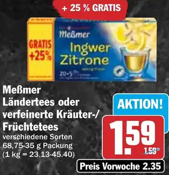 HIT Meẞmer Ländertees oder verfeinerte Kräuter-/ Früchtetees Angebot