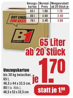 B1 Discount Baumarkt Umzugskarton Angebot