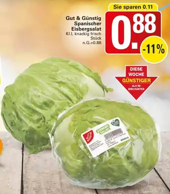 WEZ Gut & Günstig Spanischer Eisbergsalat Angebot