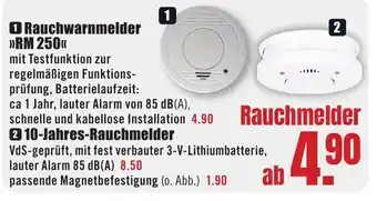 B1 Discount Baumarkt Rauchwarnmelder "RM 250" Angebot
