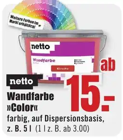 B1 Discount Baumarkt netto Wandfarbe "Color" Angebot