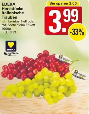 WEZ EDEKA Herzstücke Italienische Trauben Angebot