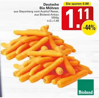 WEZ Deutsche Bio Möhren Angebot