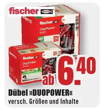 B1 Discount Baumarkt fischer Dübel >>DUOPOWER<< Angebot