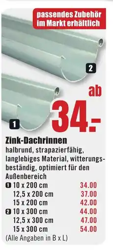B1 Discount Baumarkt Zink-Dachrinnen Angebot