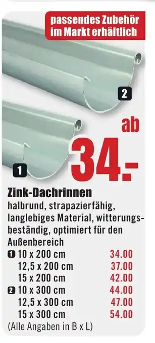 B1 Discount Baumarkt Zink-Dachrinnen Angebot