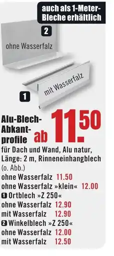 B1 Discount Baumarkt Alu-Blech- Abkantprofile Angebot