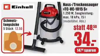 B1 Discount Baumarkt Einhell Nass-/Trockensauger "TC-VC-1815 S" Angebot