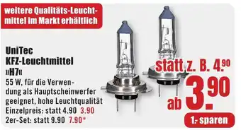 B1 Discount Baumarkt UniTec KFZ-Leuchtmittel Angebot
