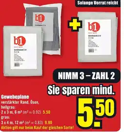 B1 Discount Baumarkt Gewebeplane Angebot