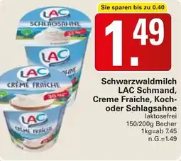WEZ Schwarzwaldmilch LAC Schmand, Creme Fraiche, Koch- oder Schlagsahne Angebot